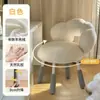 Taburete de tocador estilo crema, Silla de maquillaje giratoria, Silla de dormitorio de alta gama de lana de cordero para niñas, Silla de espino confitado, Silla de manicura