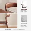 Silla de Comedor Antigua de Madera Maciza Silla de Estudio para el Hogar con Respaldo Silla Cómoda de Cuero Genuino con Bolsa Suave Mesa y Silla de Comedor Silla de Comedor Casual de Lujo Ligero