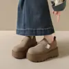 Mocasines Slip-On para Aumentar la Altura, Zapatos Birkenstock Blancos para Personas Bajas, Suelas Gruesas, Nuevos Zapatos de Plataforma Versátiles, Zapatos Planos 2025, Zapatos de Otoño para Mujer