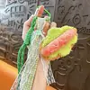 Chaveiro Pingente de Bolsa para Sanduíche de Bolo de Hambúrguer de Pelúcia Transfronteiriço Chaveiro de Carro Pequeno Presente Atacado de Comércio Exterior