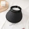 Sombrero de Sol de Paja de Moda para Mujer en Verano, Protección UV, Sombrero de Sol que Cubre el Rostro para Ciclismo