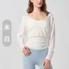 Estilo Perezoso Ropa de Yoga Manga Larga Otoño Fina Pilates Blusa Deportiva Top Camiseta Ropa Exterior Holgada Ropa de Fitness