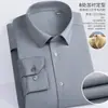 Camisa Quente Espessa com Forro 100% Lã de Ovelha Outono e Inverno Forrada com Lã Masculina para Negócios Formal Casual para Homens de Meia-Idade e Idosos