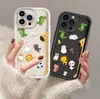 Funda de Teléfono Mate de Silicona Suave Resistente al Desgaste Anti-Caída para Apple 17 Iphone15 con Dibujos Animados de Animales de Primavera