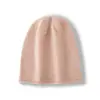 Gorro Unissex Macio de Caxemira Sem Costura Estilo Outono/Inverno Novo Borda Enrolada Espessado Quente Malha Casual Soltinho