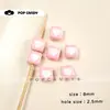 Cuentas Cuadradas de Acrílico Coloridas con Forma de Corazón Mini Cuentas Sueltas Hechas a Mano para Cadenas de Teléfono, Pulseras, Collares, Materiales y Accesorios