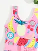 Transfronterizo 2026 Nuevo Estilo Europeo y Americano para Niñas Traje de Baño Lindo con Lazo Traje de Baño para Aguas Termales Traje de Baño de una Pieza Estilo Falda para Niños