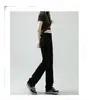 Jeans rectos de cintura alta para mujer, nuevos de primavera/otoño 2026, negros de corte ajustado, que realzan la altura, elásticos, pantalones de largo hasta el suelo