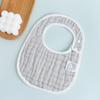 Toalla Babero de Color Liso Transfronteriza para Bebé, Babero de Gasa Ocho Capas en Forma de U con Bordes Ajustables para Alimentación de Bebé