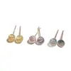 Aretes de Bolas Coloridos Frescos para Niña Aguja de Plata de Imitación 925 Pequeños Mini Estudiante Sencillos Versátiles para Agujeros de Oreja