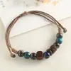 Pulsera de Cerámica Retro Neutra Jingdezhen para Hombre Tejida a Mano Simple y Atmosférica Pulsera de Cuentas Pulsera de Puesto de Mercancía al por Mayor