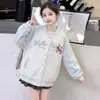 Chaqueta de béisbol para niñas estilo americano con bloques de color, nueva moda de primavera y otoño para niños mayores, chaqueta casual elegante para niñas