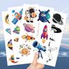10 nuevas pegatinas de tatuajes de grafiti espacial de dibujos animados transfronterizos, lindas pegatinas de transferencia de agua para decoración de brazos de fiesta infantil.