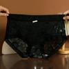 Ropa interior cómoda de talle medio para niña de encaje floral sexy puro, calzoncillos sencillos transpirables en la entrepierna, suaves y respetuosos con la piel