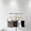 Chaleco Top Sin Mangas de Diseño Ajustado de Un Solo Botón para Mujer Solapa Tubo Sexy 2025 Botón Estilo Verano Sexy