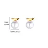 Moda Transfronteriza Elegantes Pendientes de Mariposa de Acero Inoxidable Geométricos Elegantes con Perlas Estilo Trendy Ins Pendientes de Diseño Personalizado
