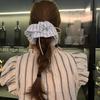Menina Fresca~Faixa de Cabelo Listrada de Algodão Faixa de Cabeça Elástico de Cabelo Corda de Cabelo na Parte de Trás da Cabeça Coreano