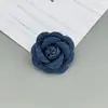 Materiales para accesorios para el cabello hechos a mano estilo coreano camelia de mezclilla semiacabada flores DIY flores de rosa materiales para funda de teléfono