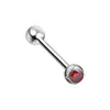 Nuevo Clavo de Lengua de Disco de Aleación de Titanio F136 Circonita Flash Rosca Interna Clavo de Lengua de Doble Extremo Perforación Perforación Joyería de Clavo para Labio