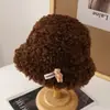 Chapéu de Pescador Feminino Outono e Inverno Novo Estilo Desenho Animado Ragdoll Moda Rosto Exposto Pequeno Chapéu de Bacia Recheado Chapéu Quente à Prova de Frio