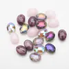 Cuentas de vidrio de color galvanizado de jade de porcelana ovaladas ojo de buey de 9x12 mm transfronterizas accesorios para joyería DIY material para collares y pendientes