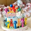 Decoração de Bolo Celebrante Cibernético Caixa de Ritmo Boneca Desenho Animado Enfeites Meninos Meninas Crianças Aniversário Sobremesa Vestido Plug-in