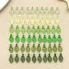 Accesorio de colgante de hoja pequeña verde transparente simulado acrílico para collares, pendientes y joyería DIY hechos a mano