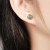 S925 prata esterlina incrustada de jade de água azul requintado e elegante trevo de quatro folhas retro personalidade tendência tendência nacional uma geração de mulheres
