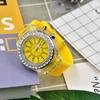 Relógio Personalizado Luminoso Popular Transfronteiriço com Strass Moda Coreana Geneva Casal Estudante Masculino e Feminino Relógio a Quartzo