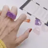 Anillo explosivo para mujer, amor cuadrado, color, índice, anillo de moda, mini anillo, joyería exagerada, venta al por mayor