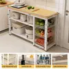 Estante de cocina multifuncional cesta de verduras mesa de corte estante de almacenamiento para horno microondas y ollas alacena lateral mesa multicapa