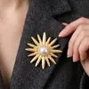Broche de Sol Vintage Pin de Corsage de Aleación Accesorio para Ropa Pin de Seguridad Anti-Exposición Corsage Versátil de Gama Alta
