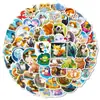 56 Adesivos de Mundo Animal Novo Transfronteiriços, Animais Fofos, Decoração à Prova d'Água para Diário DIY, Papelaria, Adesivos para Copo d'Água