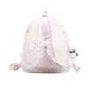 Mochila de Moda Trendy para Mujer de Gran Capacidad con Orejas Caídas de Conejo 2026 Bordado Lindo de Lunares Estilo Coreano Colgante Fresco