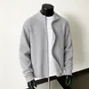 Otoño/Invierno 2026 Nuevo Cárdigan de Punto Retro Americano con Doble Cremallera y Cuello Alto Chaqueta Suéter Cálido Casual para Hombre