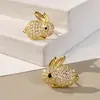 Cao Shi Pendientes Lindos de Conejo Animales Lindos Realistas para Mujeres Combinación Diaria Pendientes Brillantes Incrustados con Pendientes de Circonita