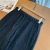 Calça casual reta feminina Hall of Fame, mistura de seda e caxemira, hipoalergênica, quente, cós elástico com cordão, versátil, corte justo.