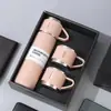Juego de Tazas Termo de Acero Inoxidable 304 de Alta Calidad con Tres Tapas, Taza de Regalo, Taza de Agua Doméstica de Doble Pared de Gran Capacidad