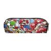 Animación de Dibujos Animados Mario Periférico Bolsa de Lápices para Niños Poliéster Gran Capacidad Bolsa de Papelería para Estudiantes de Primaria Bolsa de Almacenamiento para Lápices