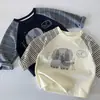 Camiseta de Manga Larga Maibao Kidsren 2026 Nuevo Estilo Otoño Niños y Niñas Rayas Mangas Raglán Suéter Ropa para Niños Clase A Kidsren