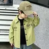 Camisa de Algodón para Niños Primavera y Otoño 2026 Nuevo Otoño Estilo Coreano Fresca Bordada con Letra Ropa Exterior Moderna