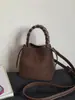 Bolso Cubo Textura Mate Retro Bolso Cesta Tejida 2026 Nueva Moda Diseño de Nicho Bolso de Hombro Cruzado