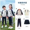 Conjunto de Uniforme Escolar para Estudiantes de Primaria Ropa Deportiva de Primavera y Otoño Conjunto de Tres Piezas Ropa de Clase Ropa de Jardín de Niños para Niños Chaleco de Algodón de Invierno