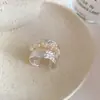 Set de anillos abiertos vintage retro color café dorado, anillo para dedo índice de diseño único con un toque de alta gama