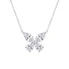 Colar de Prata Esterlina S925 para Mulheres Borboleta Marquise Diamante de Alto Carbono Design de Nicho Senso de Estilo de Luxo Leve Senso de Alto Padrão Corrente da Clavícula Nicho