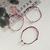 Pulsera de Plata de Ley 925 con Pez Pequeño, Gato, Jade y Cordón Rojo para Mujer, Simple, Tejida a Mano, Linda, Dulce, B3303