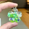 Chaveiro Pingente Garrafa de Areia Líquida Infundida com Óleo Acrílico Girassol Acessório DIY Pingente Ornamento de Chaveiro da Moda