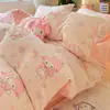 Novo Conjunto de Cama de Veludo de Leite de Quatro Peças para Outono e Inverno, Capa de Edredom Espessa e Quente, Capa de Edredom Cartoon para Dormitório de Estudante de 1,8m para Uso Doméstico