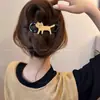 Grampo de cabelo com laço floral para mulheres, grampo de cabelo torcido elegante e sofisticado, acessório de cabelo para penteados presos, piranha
