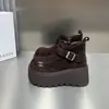 Botas de Cano Alto Birkenstock de Camurça Novas Outono 2026 Femininas Solado Grosso Tira com Fivela Versátil Botas Versáteis Casuais de Moda